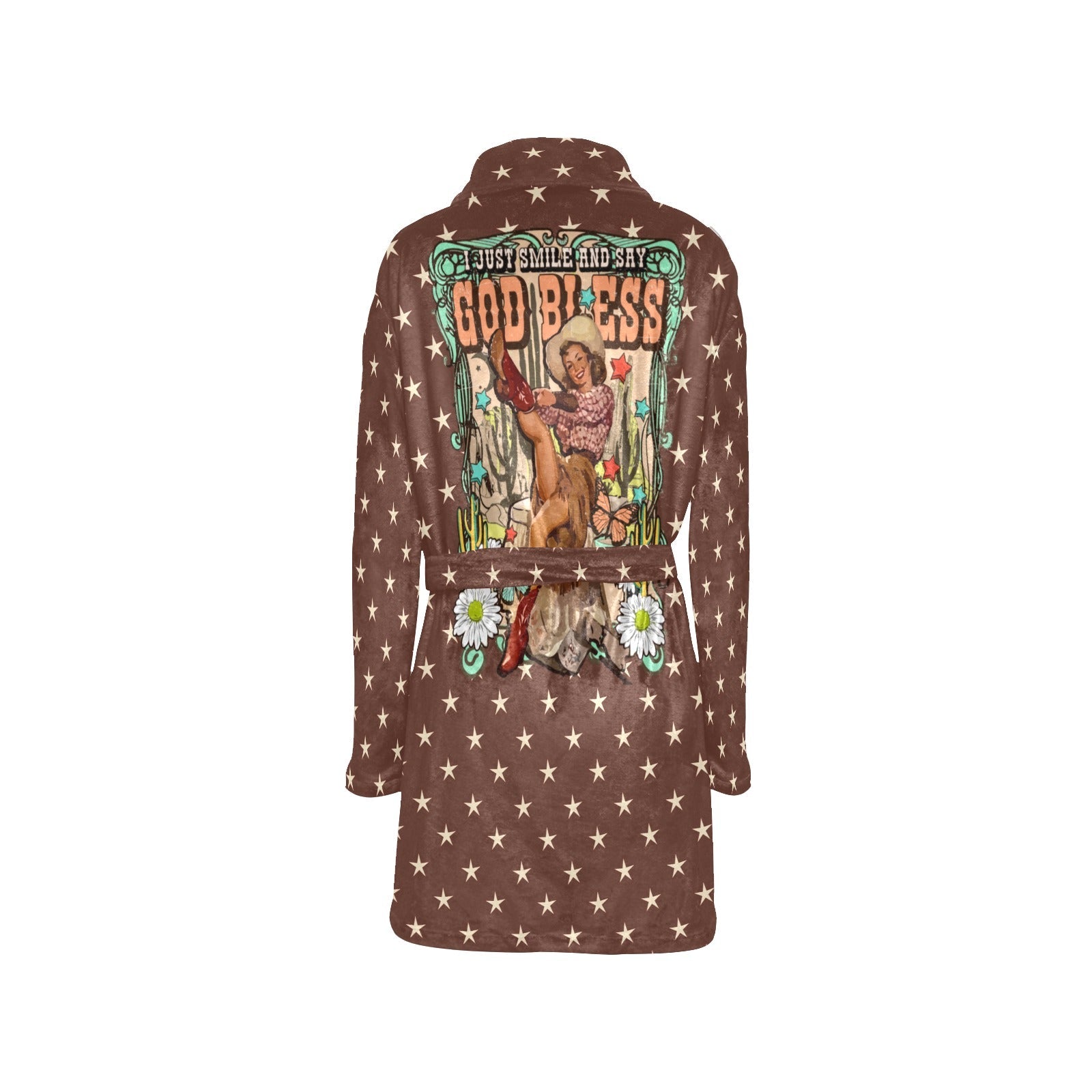 Baha Ranch Cowgirl Says God Bless Women's Western Bath Robe by Baha Ranch Western Wear - product image 6