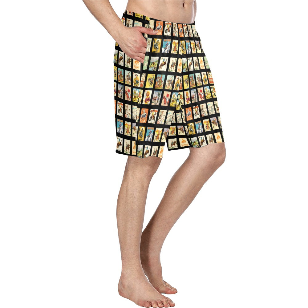 Baha Ranch Vintage Cowboy Collage Western Men's Swim Trunk Shorts by Baha Ranch Western Wear - product image 2