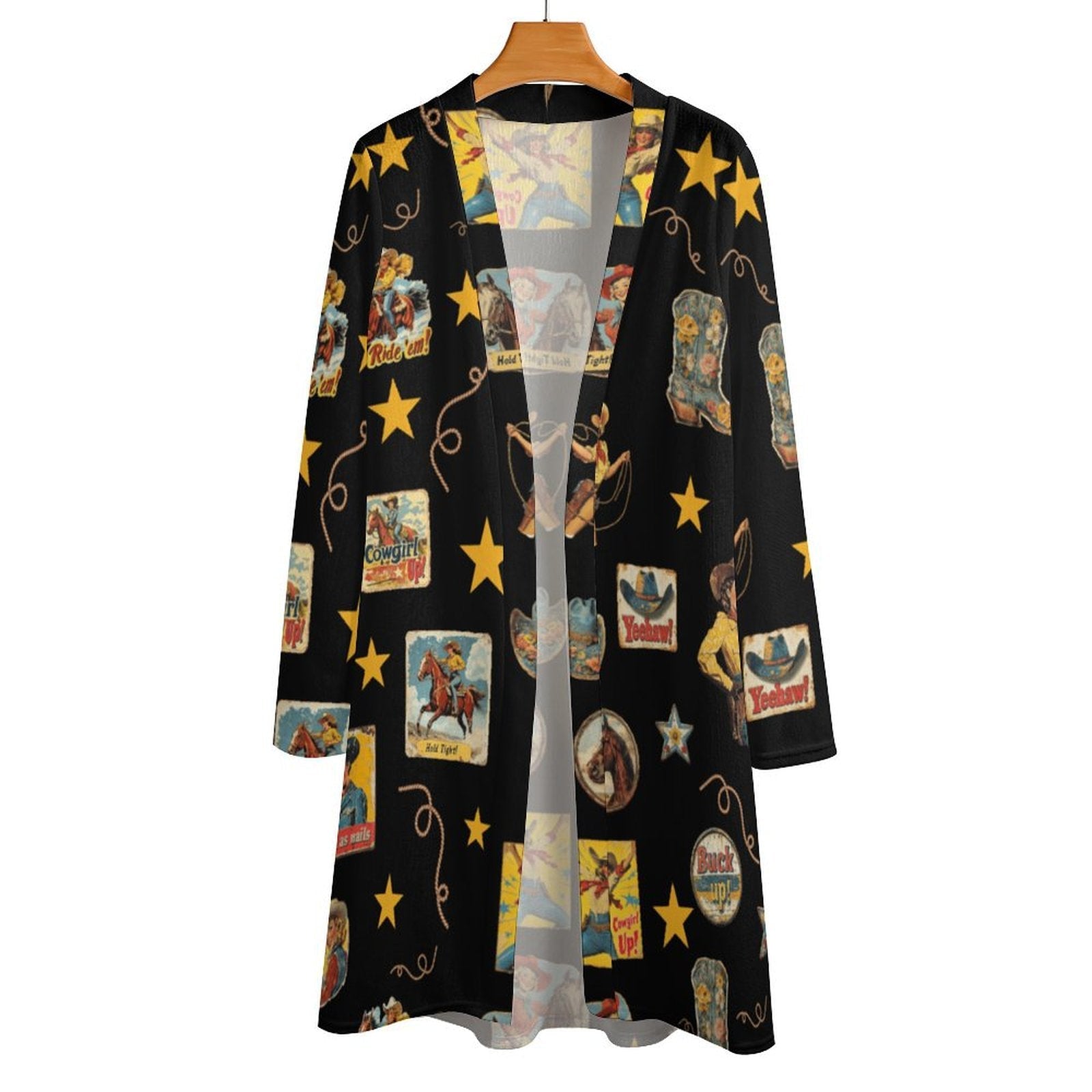 Baha Ranch Vintage Cowgirl Collage Western Lightweight Cardigan by Baha Ranch Western Wear - product image 5