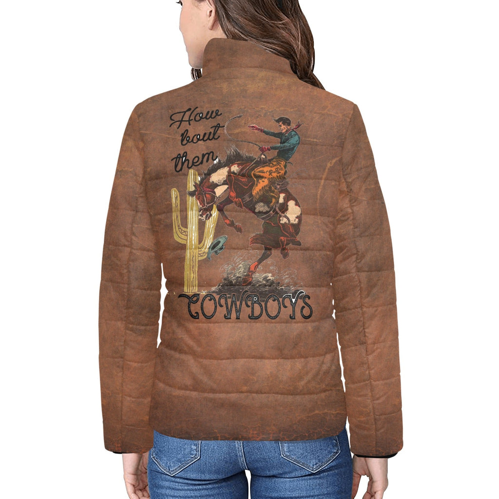 How Bout Them Cowboys Women's Puffy Bomber Jacket by Baha Ranch Western Wear