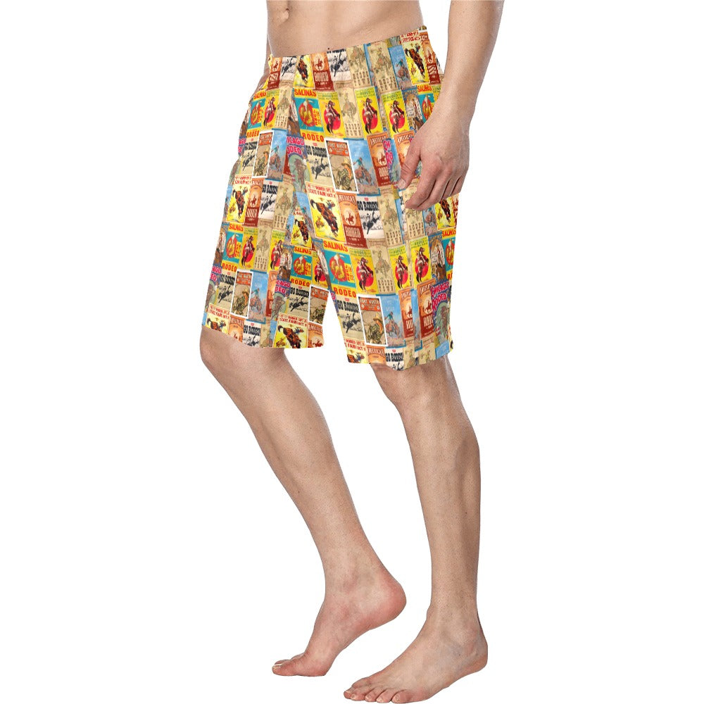 Baha Ranch Vintage Rodeo Poster Mens Western Swim Trunks Shorts by Baha Ranch Western Wear - product image 4
