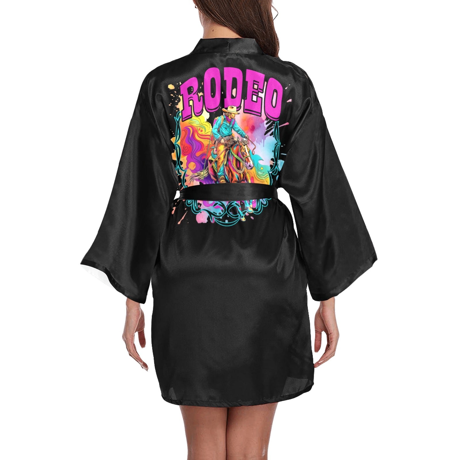 Baha Ranch Pink Rodeo Women's Lounge Kimono Robe by Baha Ranch Western Wear - product image 3