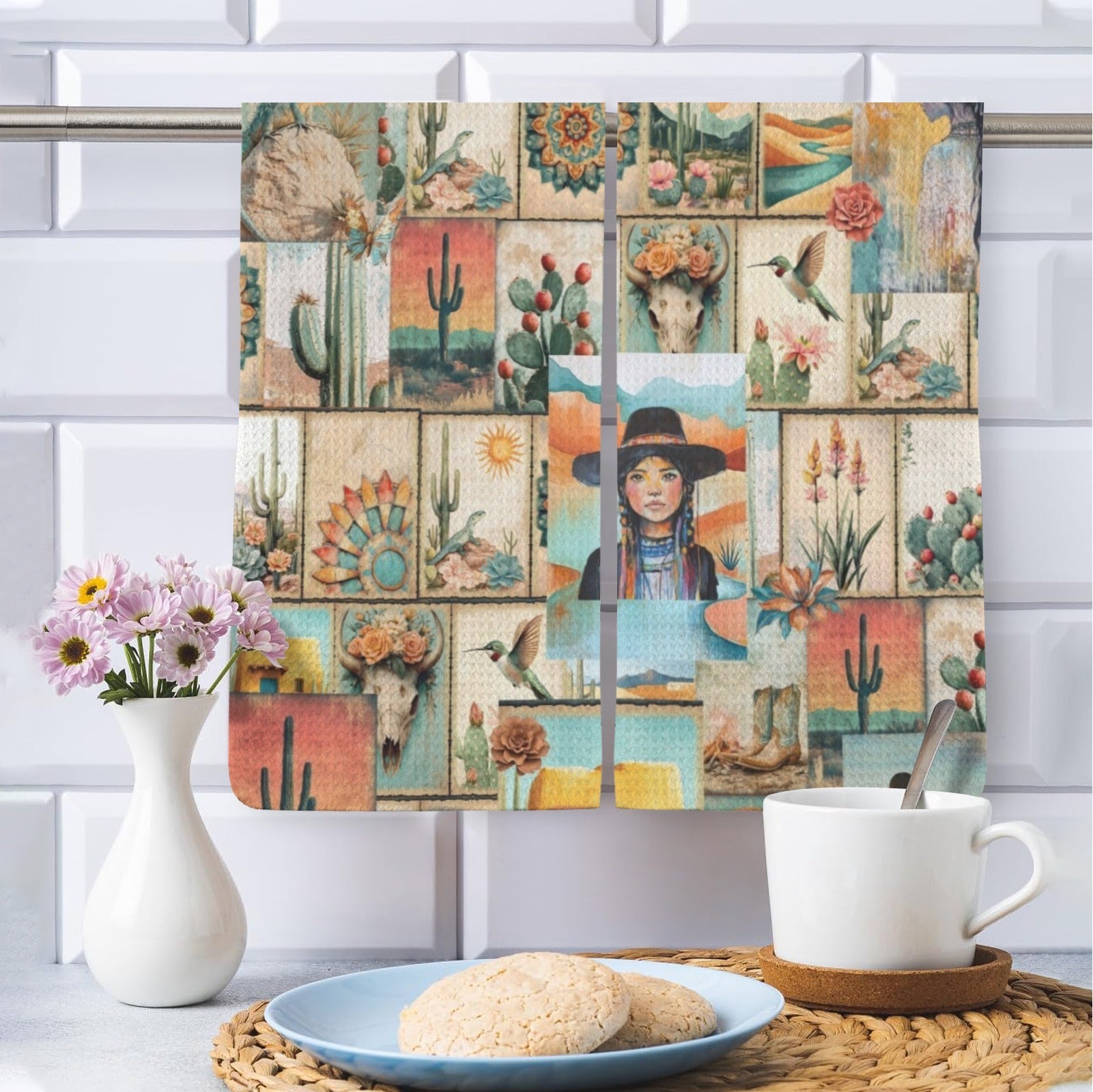 Baha Ranch Colores de Mexico Pictures of the Southwest Set of 2 Dish Towels Made in America by Baha Ranch Western Wear -...