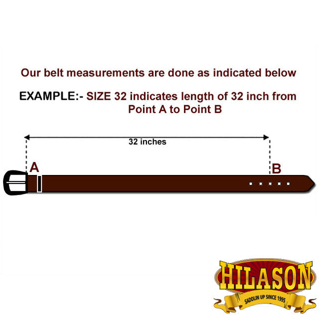 HILASON Western Genuine Leather Belt for Men Women Cowboy Cowgirl Handmade Unisex Full Grain Heavy Duty Tooled Jeans