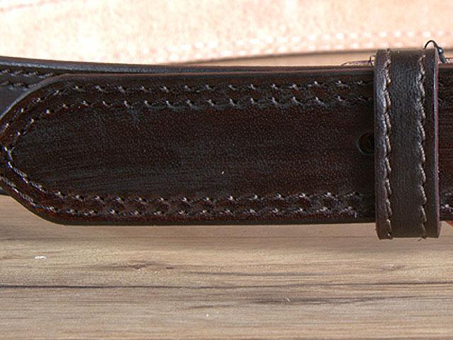 Hilason Vegetable-Tanned Cowhide Western Belt, Dark Brown