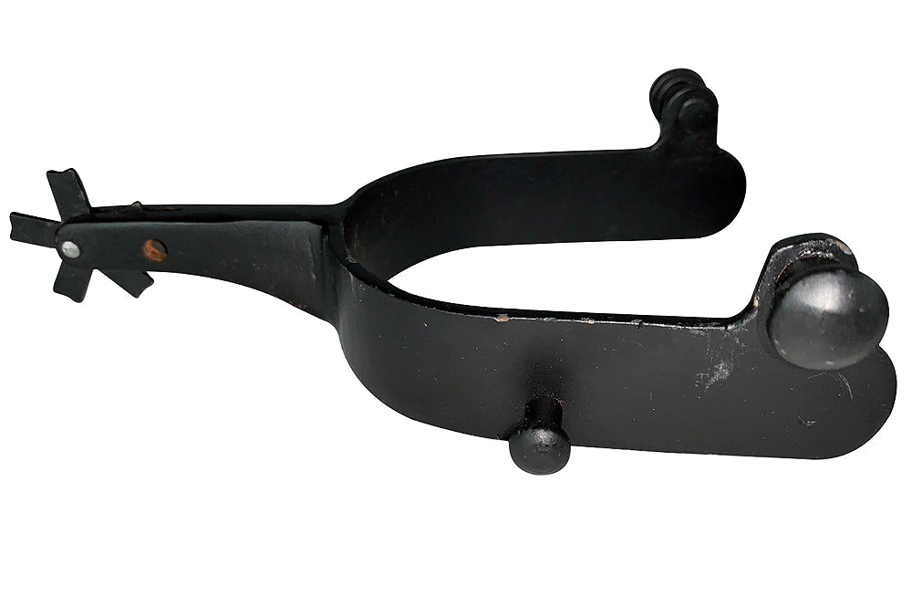 Hilason Western Black Steel Youth 15 Degree Bull Riding Spurs Pair