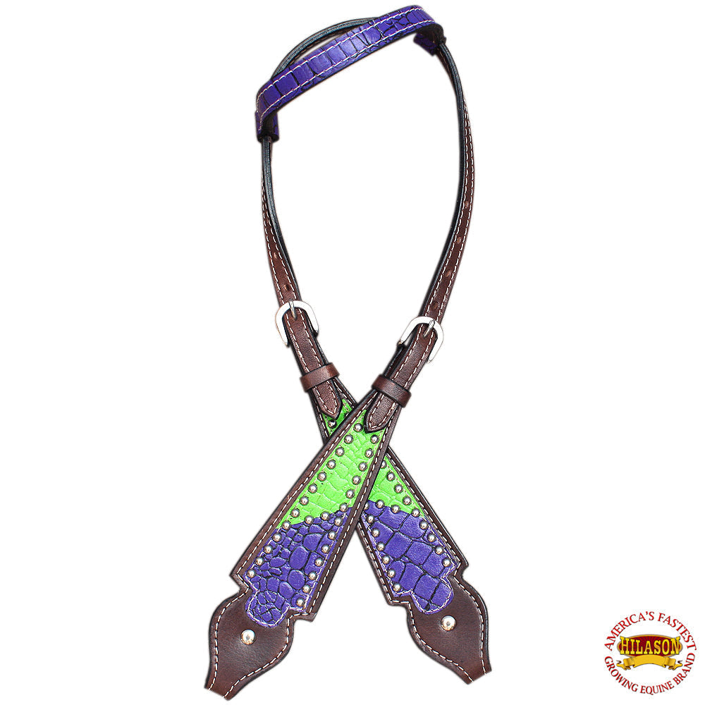 HILASON Western Horse Headstall Tack Genuine American Leather Dark Brown