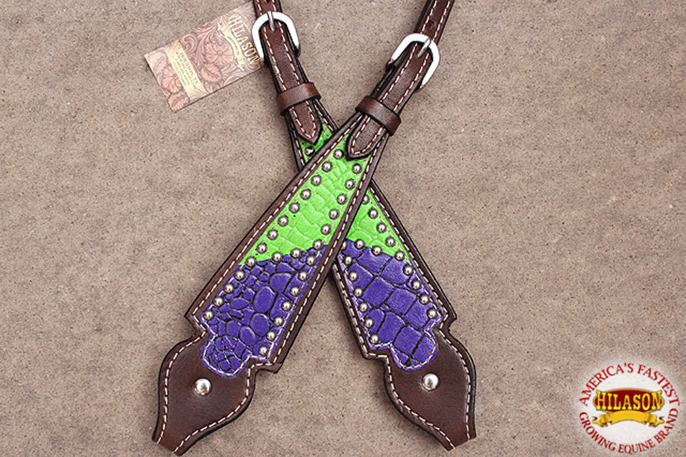 HILASON Western Horse Headstall Tack Genuine American Leather Dark Brown