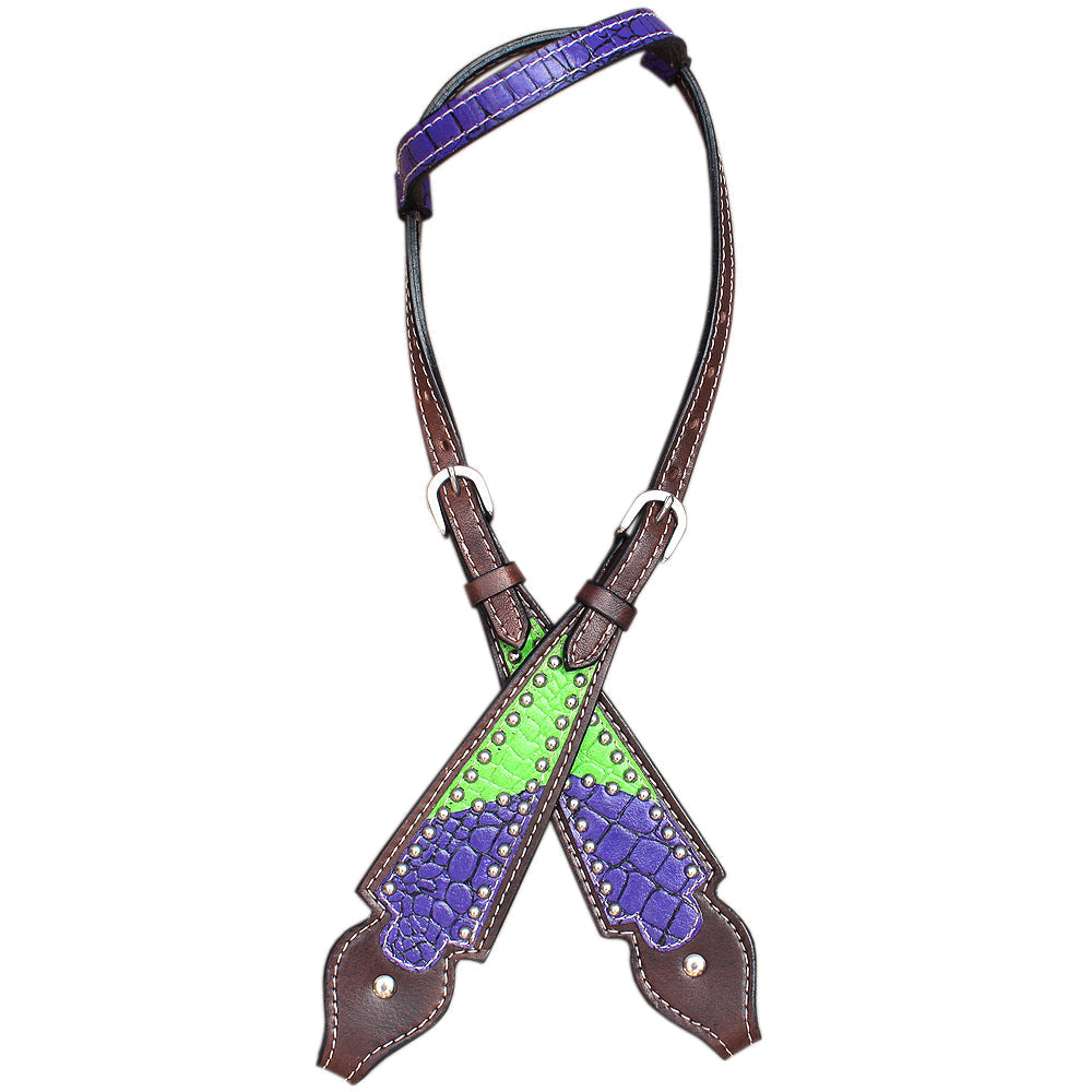 HILASON Western Horse Headstall Tack Genuine American Leather Dark Brown