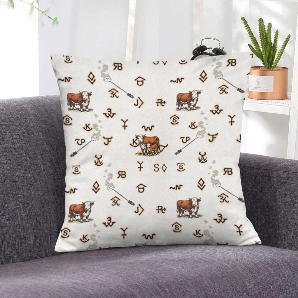 Baha Ranch Hereford Brands Velvety Soft Pillow Cover Made in America by Baha Ranch Western Wear - product image 6