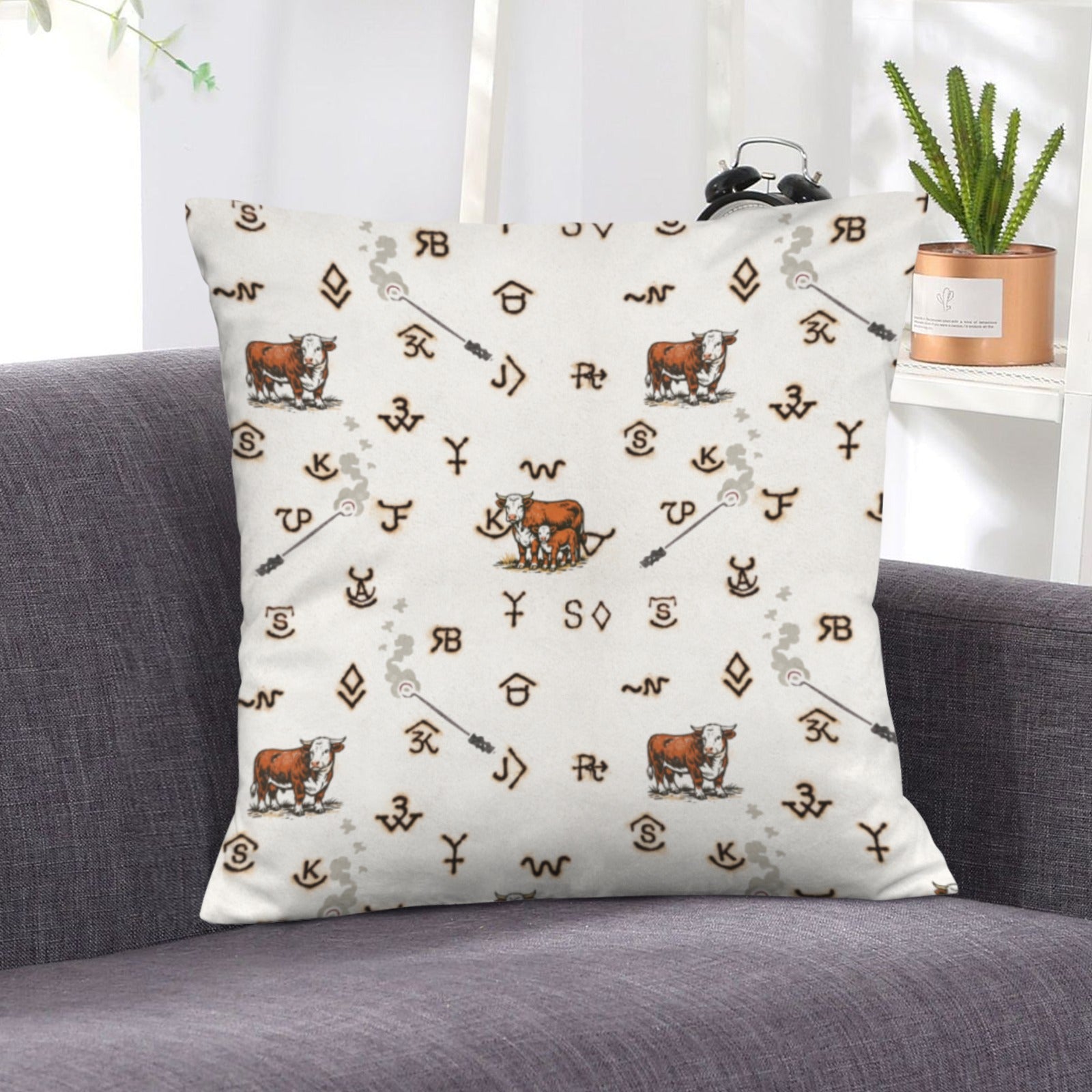 Baha Ranch Hereford Brands Velvety Soft Pillow Cover Made in America by Baha Ranch Western Wear - product image 6