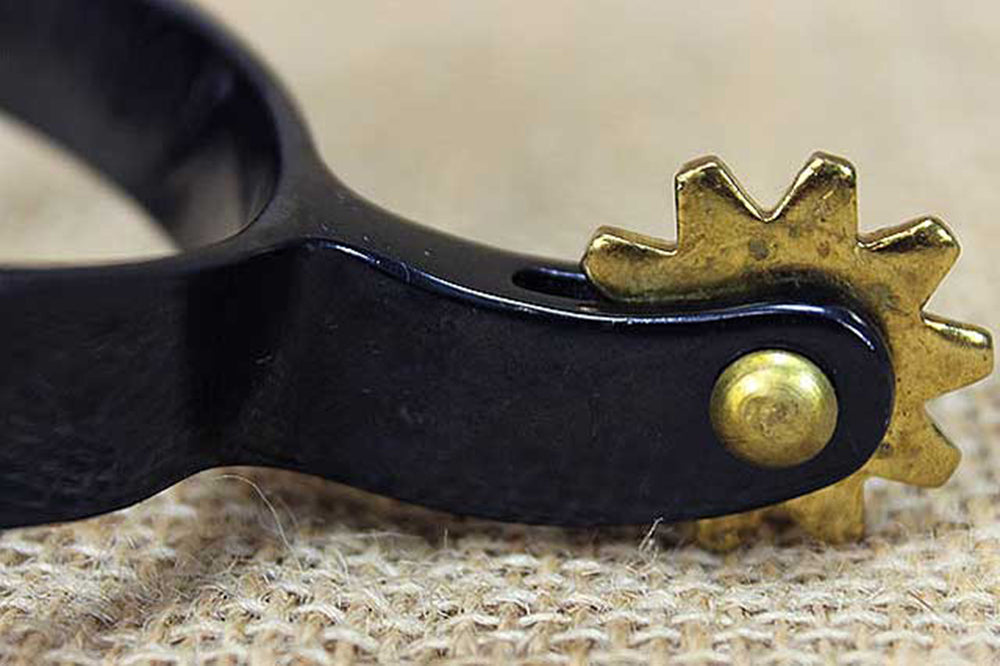 Hilason Western Black Steel Horse Riding Youth Spurs Pair W/ Rowel