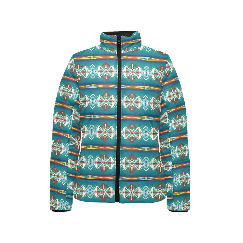 Teal Aztec Women's Puffy Bomber Jacket by Baha Ranch Western Wear - product image 3