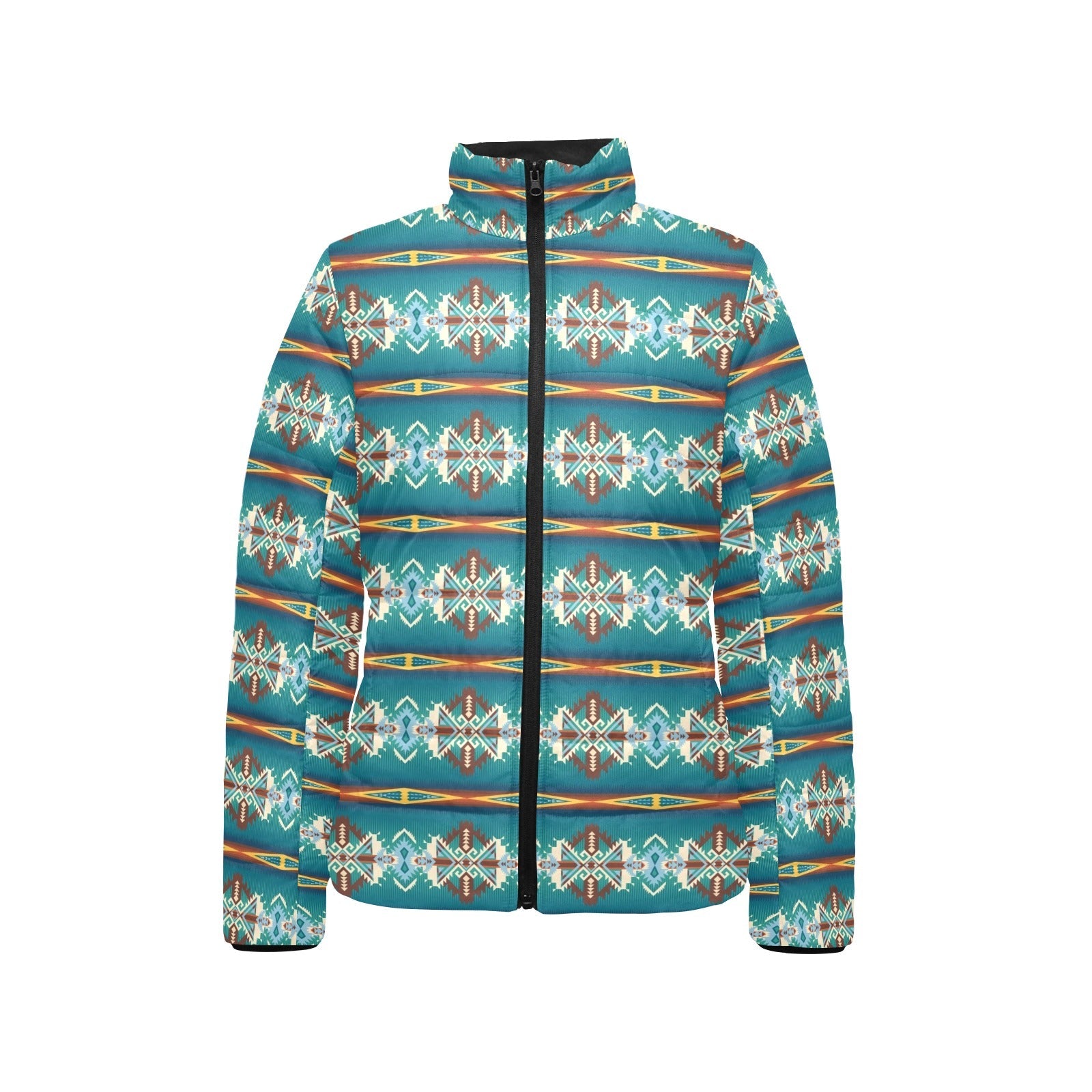 Teal Aztec Women's Puffy Bomber Jacket by Baha Ranch Western Wear - product image 3