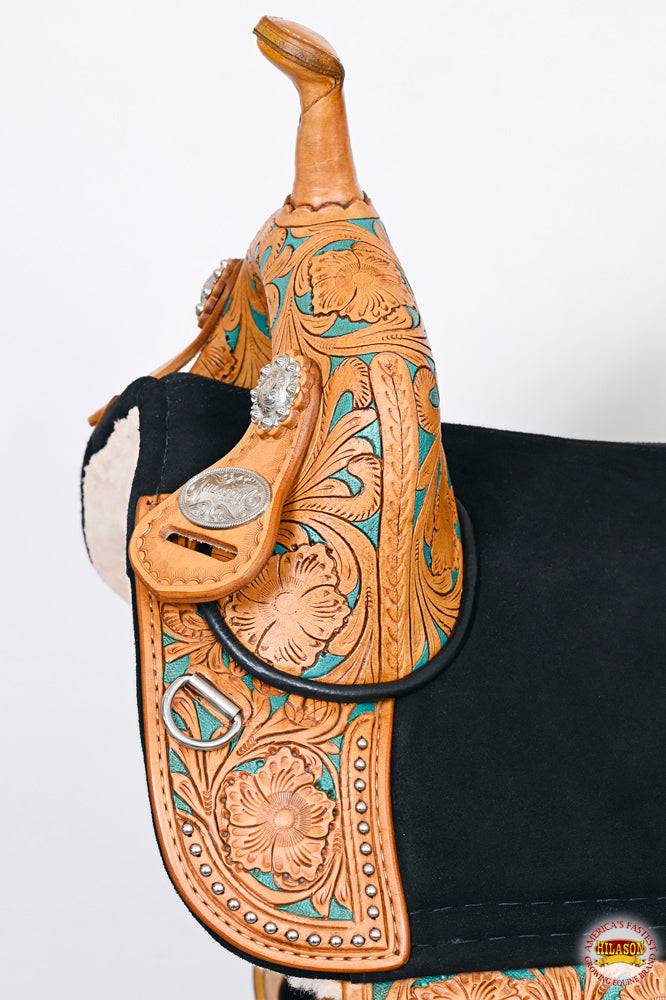 Child Treeless Horse Saddle Western American Leather Barrel Hilason