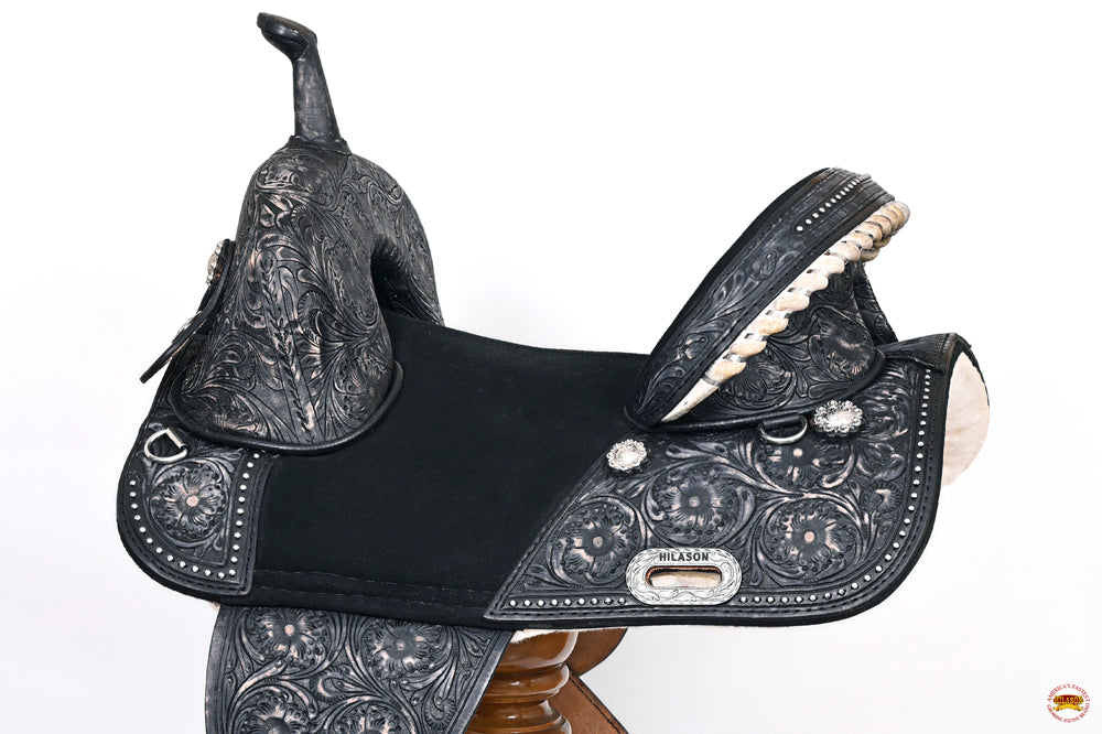 Hilason Western Horse Treeless Barrel Racing  American Leather Saddle