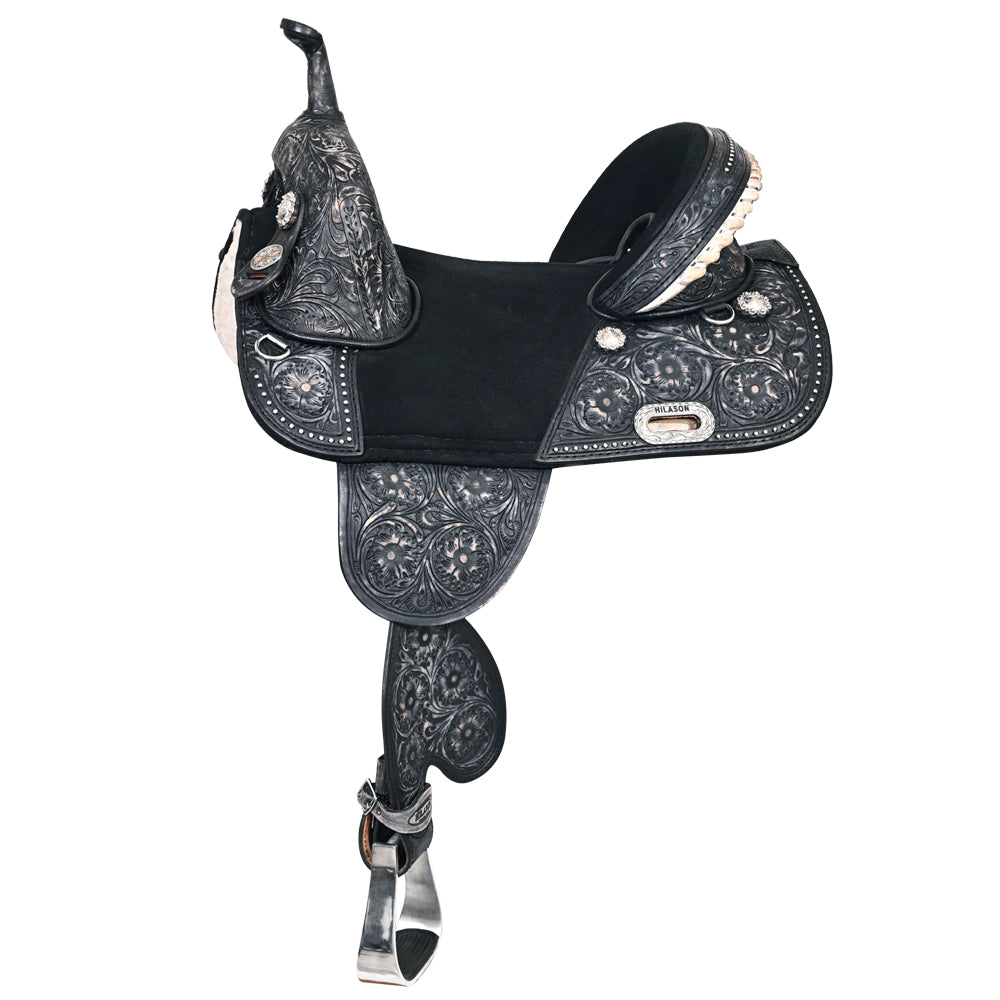 Hilason Western Horse Treeless Barrel Racing  American Leather Saddle