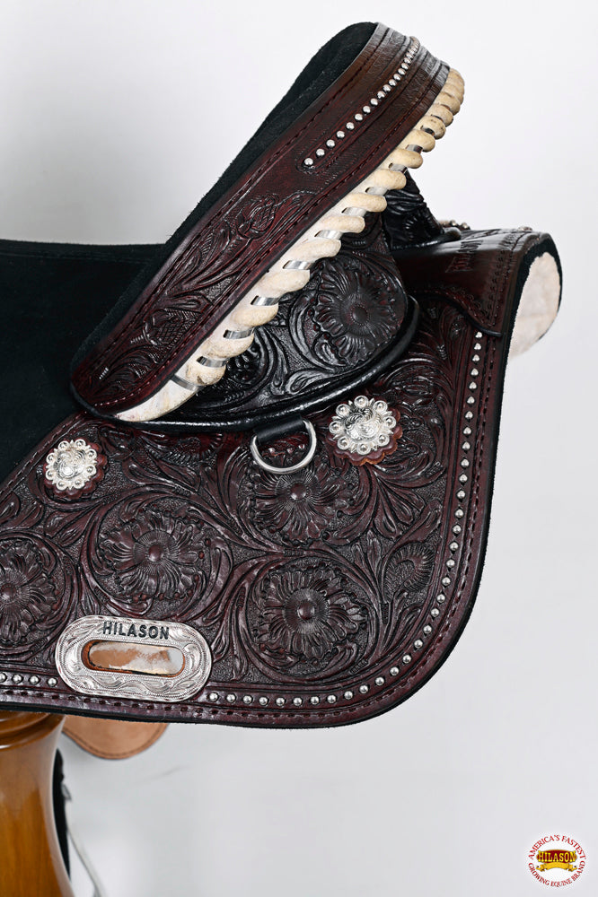 HILASON Western Treeless Trail Barrel Racing American Leather Saddle | Horse for Horses