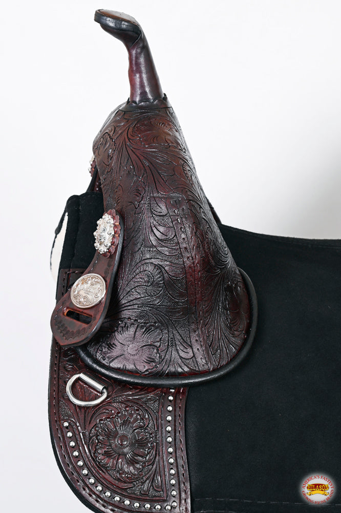 HILASON Western Horse Saddle Treeless American Leather Barrel | for Horses