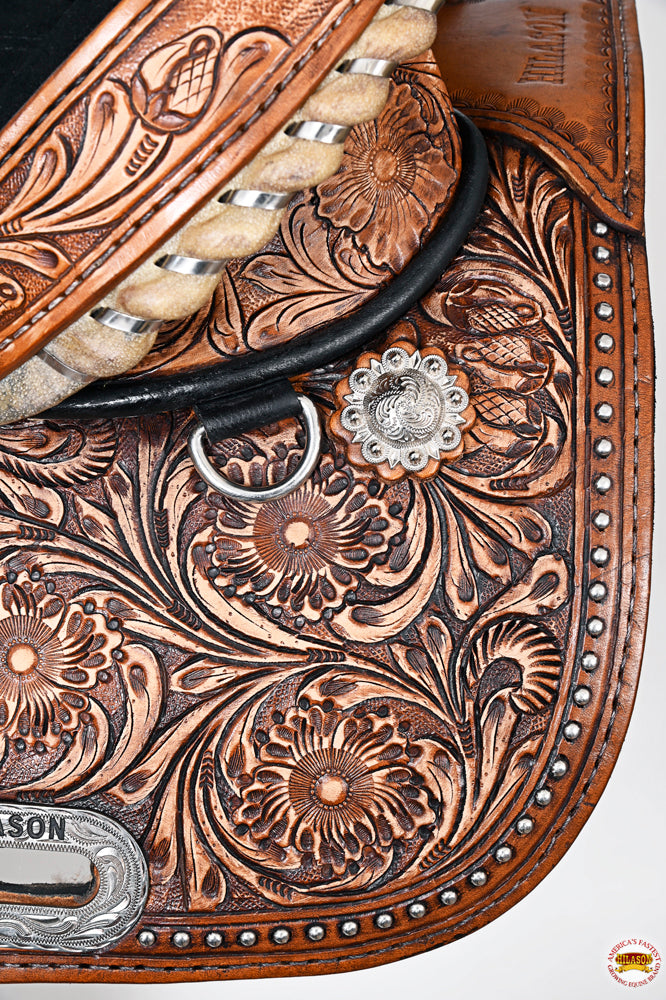 HILASON Treeless Western Trail Barrel Racing American Leather Saddle Dark Brown | Horse for Horses