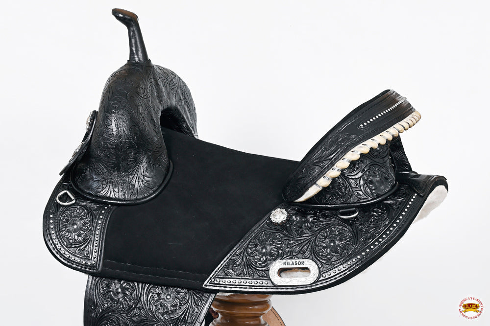 Hilason Western Horse Treeless Trail Barrel American Leather Saddle