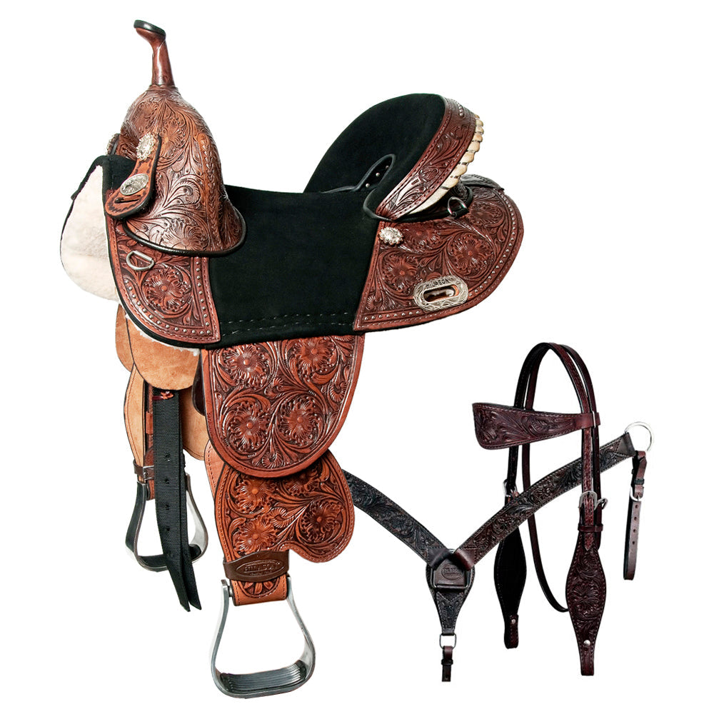 HILASON Western Horse Saddle Treeless American Leather Trail Barrel Tack | for Horses