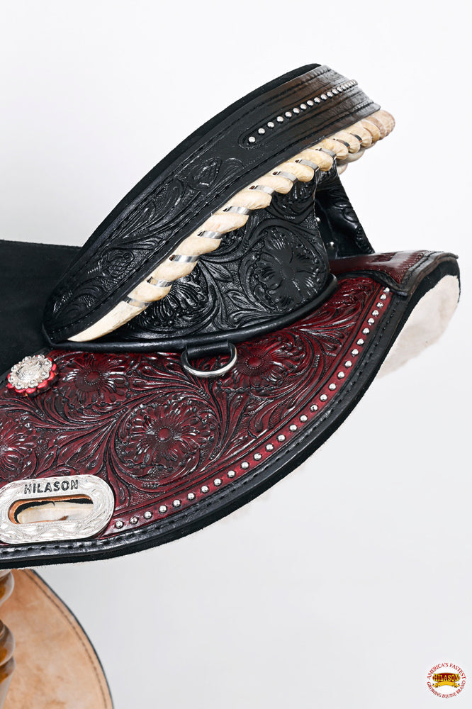 Hilason Treeless Western Horse Trail Barrel Racing American Leather Saddle