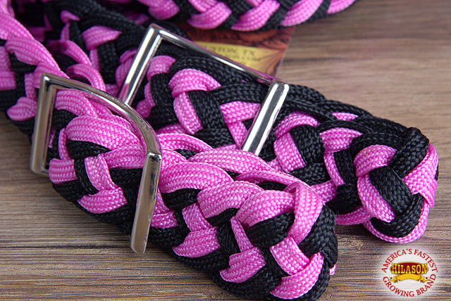 Hilason Braided Poly Barrel Racing Contest Reins Flat 1" X 8Ft Purple