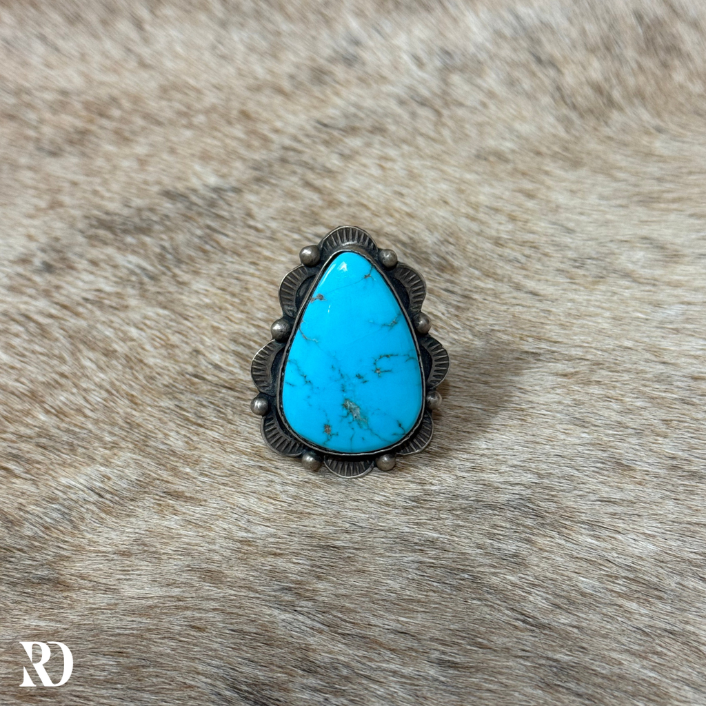 Kingman Turquoise Adjustable Ring By Tia Long