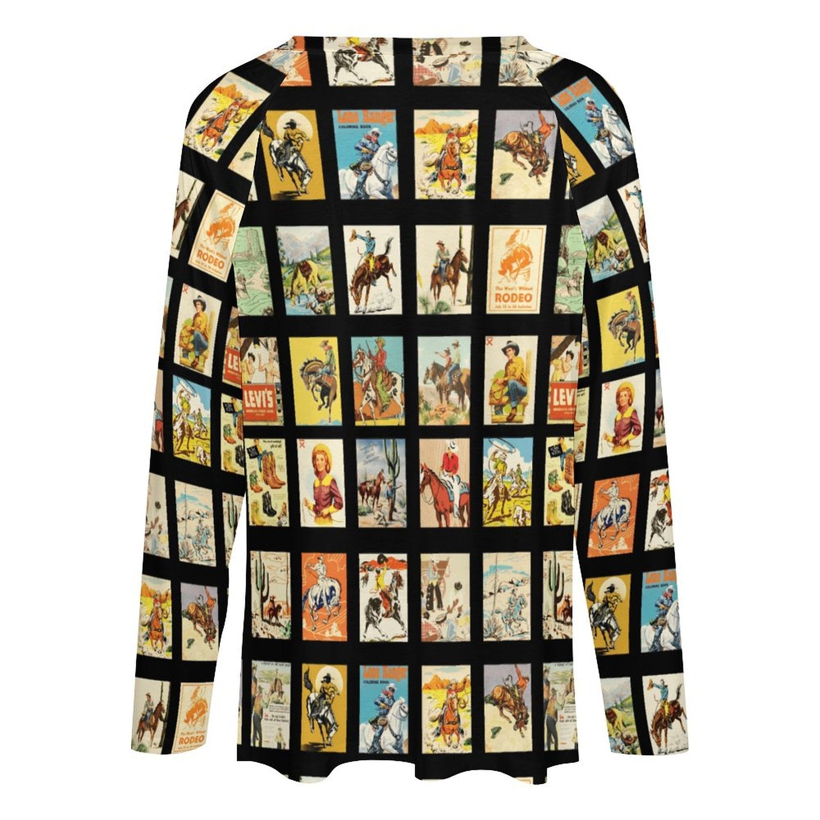 Baha Ranch Cowboy Collage Western Print Long Sleeve Top by Baha Ranch Western Wear - product image 3
