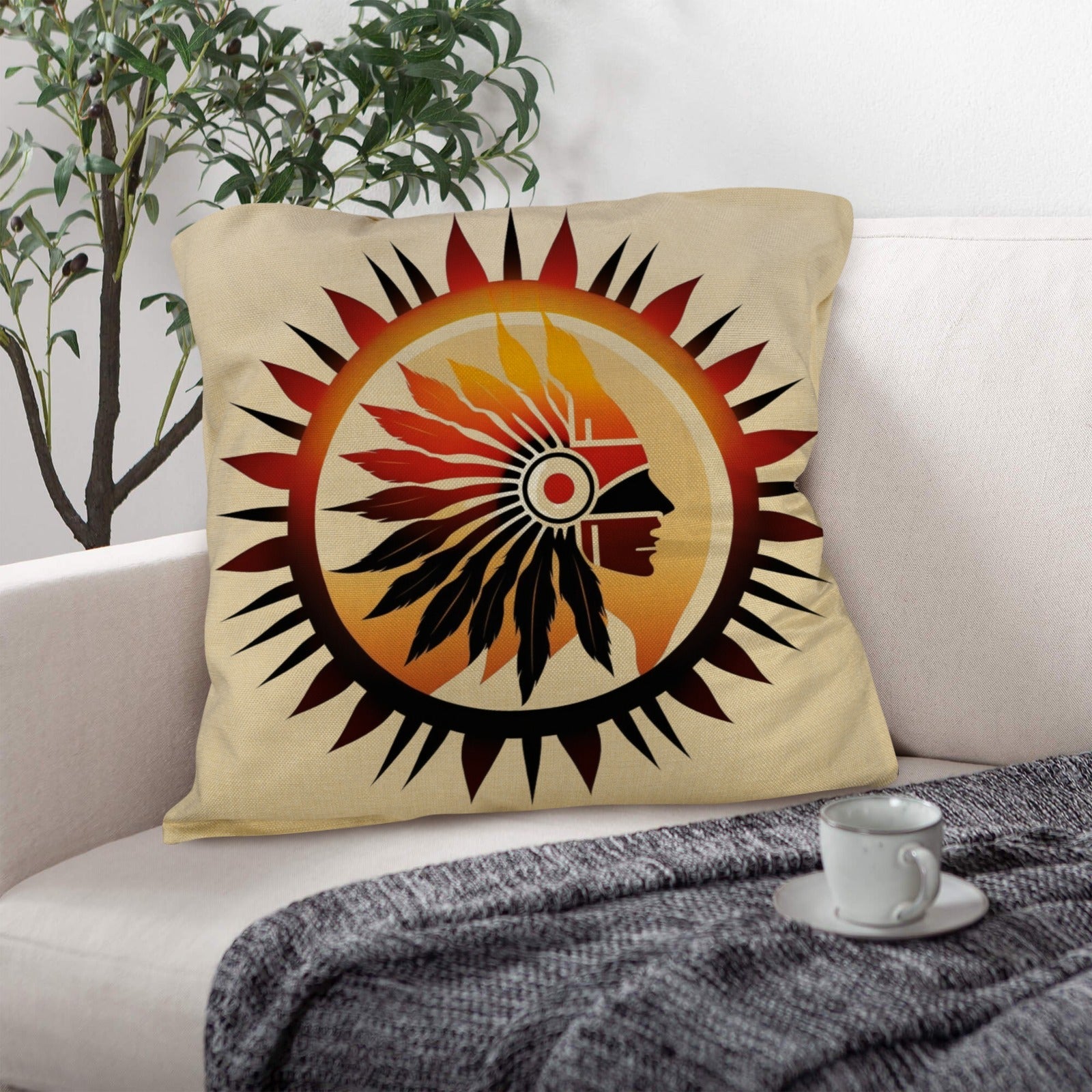 Baha Ranch Native Sun Throw Pillow Case Made in America by Baha Ranch Western Wear