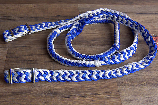 Hilason Braided Poly Barrel Racing Contest Reins Flat 1" X 8Ft Purple