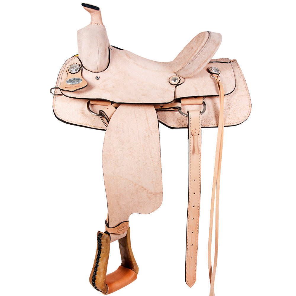 HILASON Western Horse Saddle American Leather Ranch Roping Cowboy Rough Out Tan | Hand Tooled Wade & For Horses