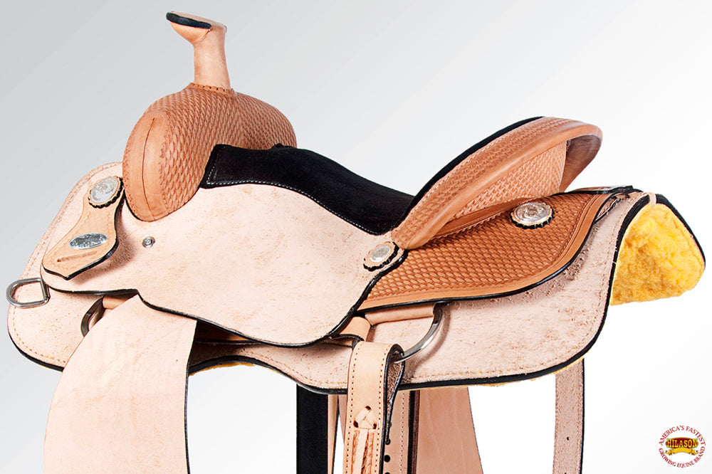 HILASON Western Horse Saddle American Leather Ranch Roping Cowboy Rough Out Tan | Hand Tooled Wade & For Horses