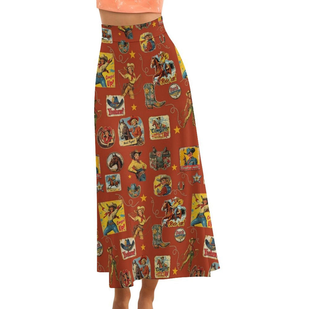 Baha Ranch Vintage Cowgirl Collage Western Maxi Skirt by Baha Ranch Western Wear - product image 4
