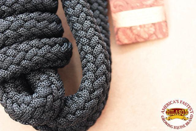 Hilason Horse Riding Poly Lead Rope Blue Tan  1" X 9 Ft.