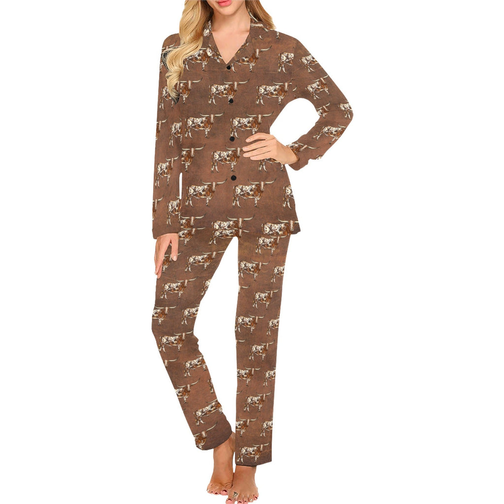 Baha Ranch Longhorn Women's Western Pajama Set by Baha Ranch Western Wear