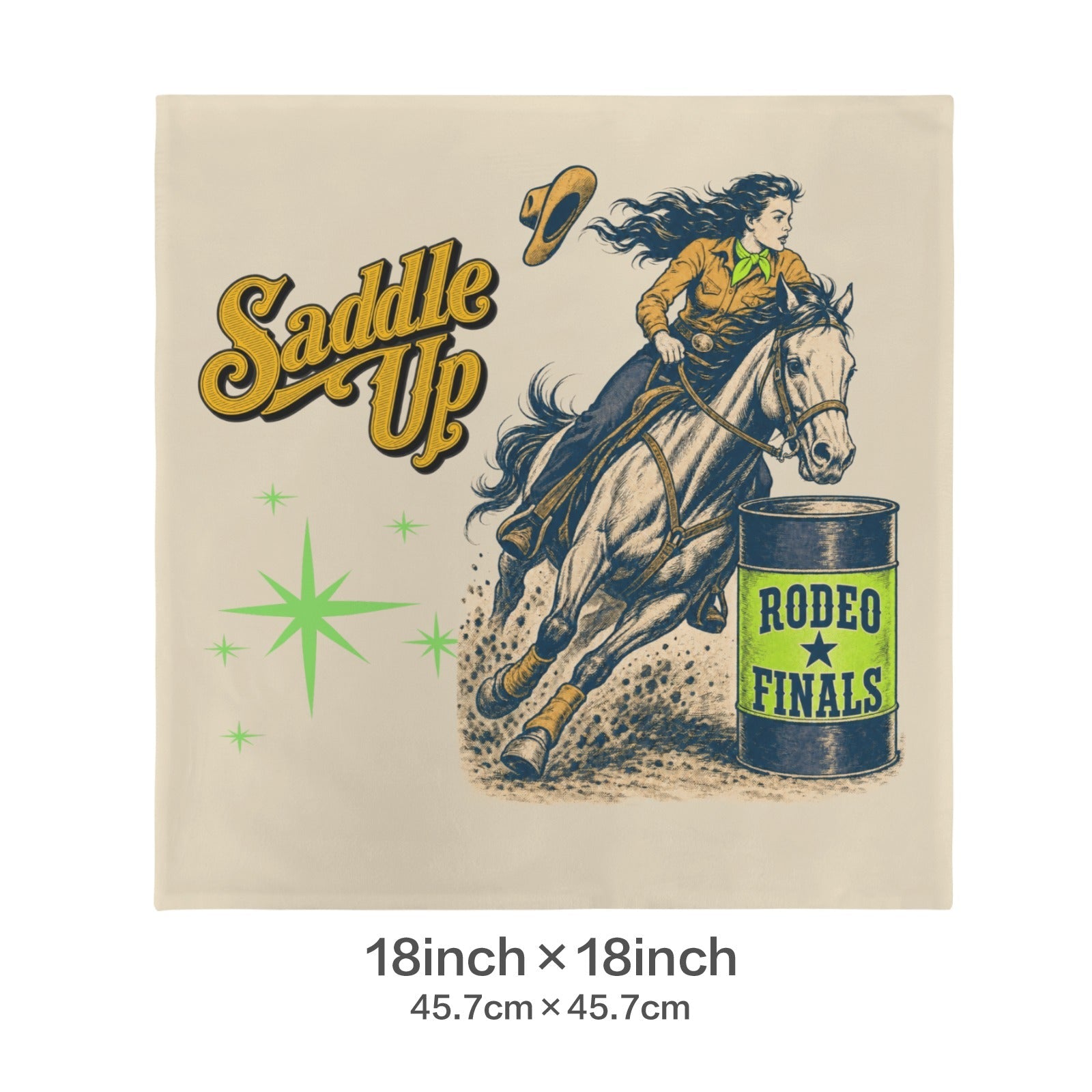 Baha Ranch Velvety Soft The Last Roundup Barrel Racer Throw Pillow Cover Made in America by Baha Ranch Western Wear -...