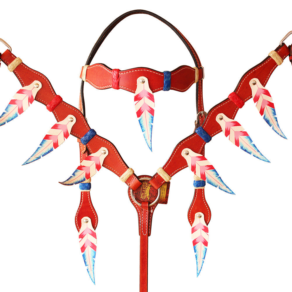 HILASON Western Horse Headstall Genuine American Leather Mahogany