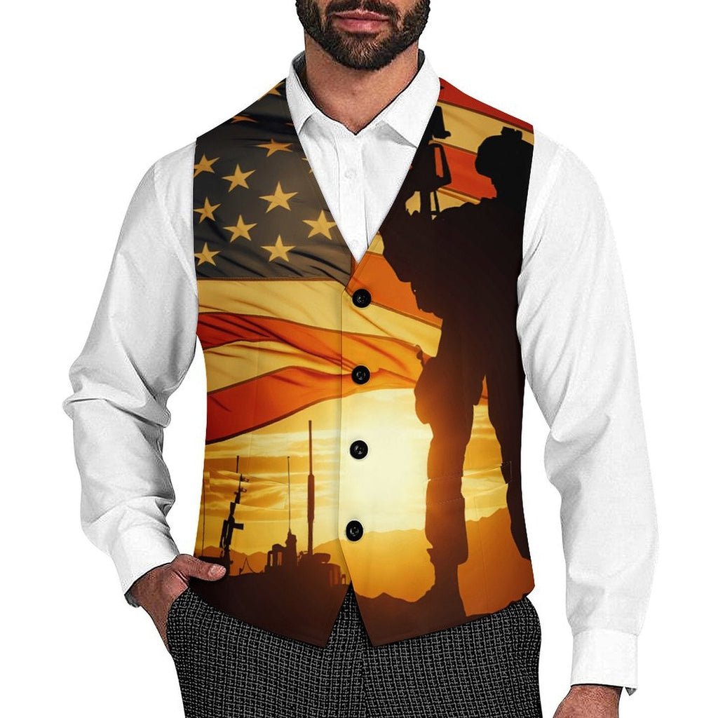 Baha Ranch Sunrise Patriot Men's Vest by Baha Ranch Western Wear