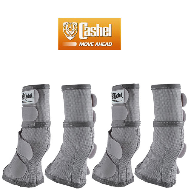 4 Pack Cashel Fly Prevention Arab Horse Leg Guard Cool Mesh Boots Grey