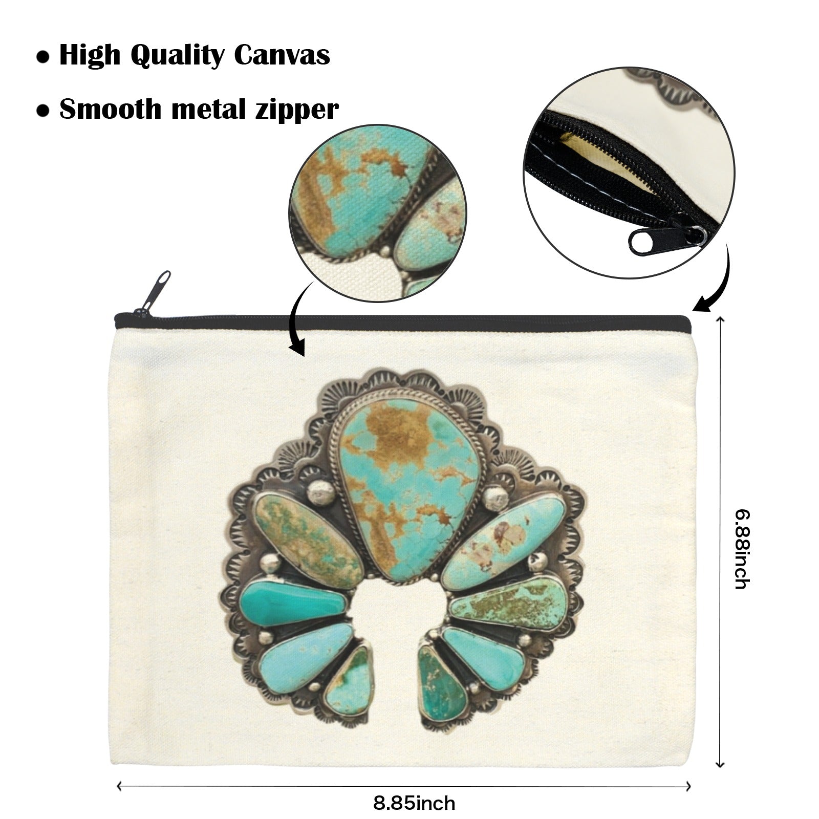 Baha Ranch Turquoise Naja Cosmetic Bag Pack of 5 Made in America by Baha Ranch Western Wear - product image 3