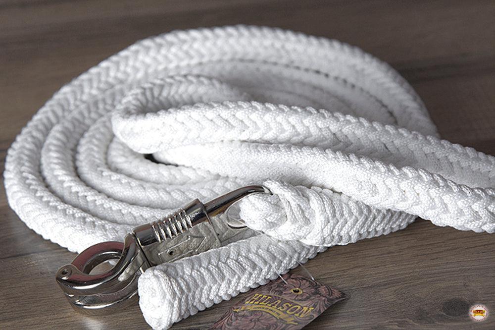 Hilason Horse Riding Poly Lead Rope Blue Tan  1" X 9 Ft.