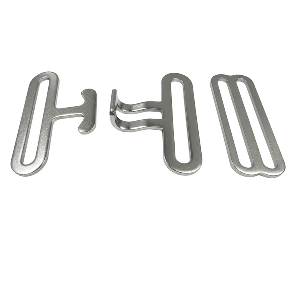 Hilason Western Horse Tack 3 Piece Nickel Plated Surcingle Attachment Set