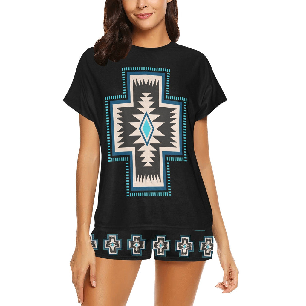 Baha Ranch Southwestern Cross Women's Western Top and Short Pajama Set by Baha Ranch Western Wear