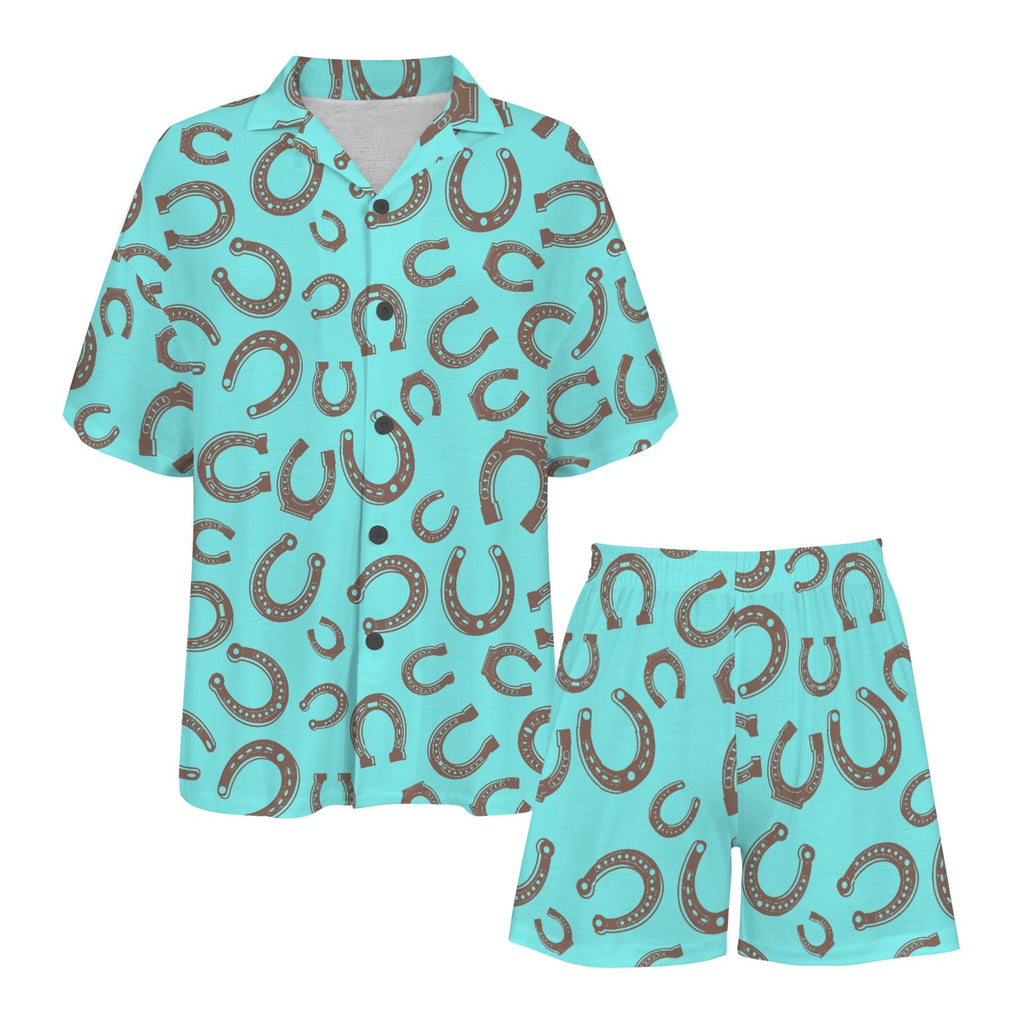 Baha Ranch Turquoise Horseshoe Women's Pajama Set Made in America by Baha Ranch Western Wear - product image 6