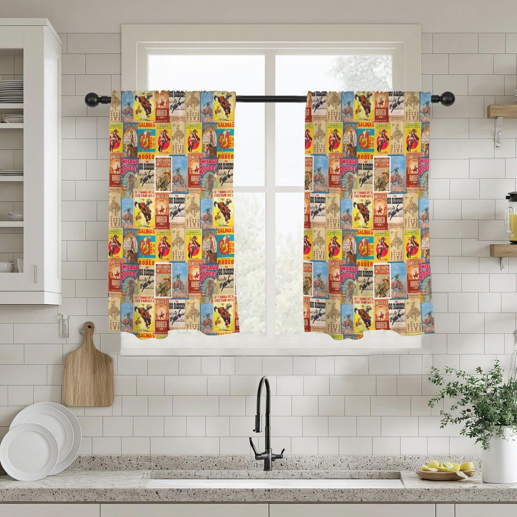 Baha Ranch Vintage Rodeo Window Curtain 28"x40" (2-Piece) Made in America by Baha Ranch Western Wear