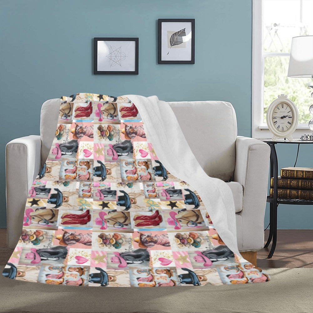 Baha Ranch Danilo Painted Cowgirl Collage Throw Blanket 60" x 80 Made in America by Baha Ranch Western Wear - product image 5