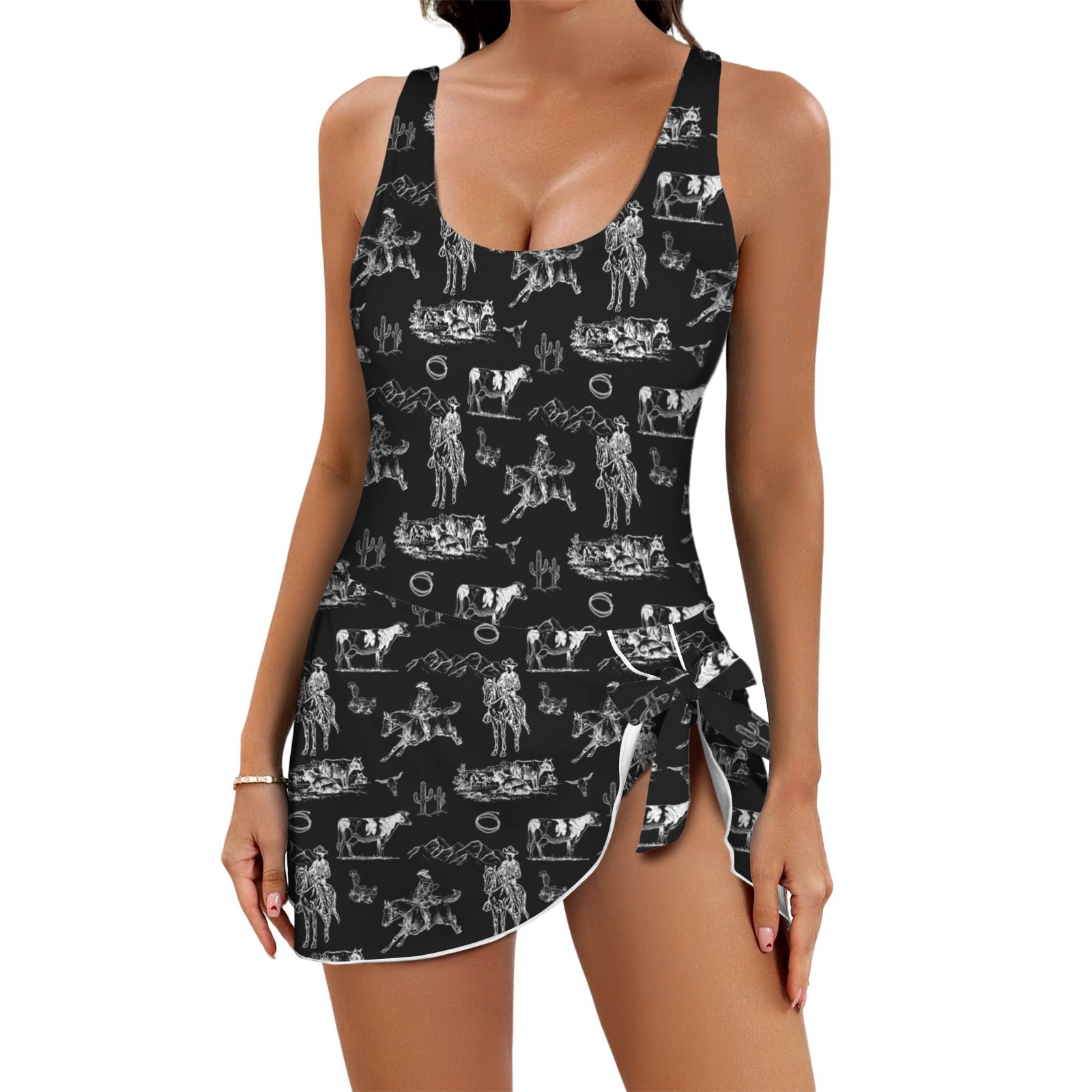 Baha Ranch Ranch Life Skirted Swimsuit by Baha Ranch Western Wear