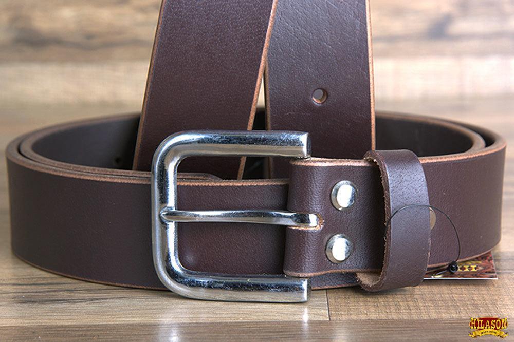 HILASON Western Genuine Leather Belt for Men Women Cowboy Cowgirl Handmade Unisex Full Grain Heavy Duty Tooled Belt for Jeans